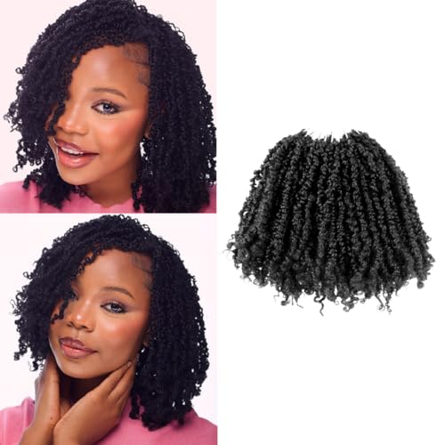 Osuntress 10 Packs Short Yanky Twist Crochet Hair for Black Women 8 inch 1B
