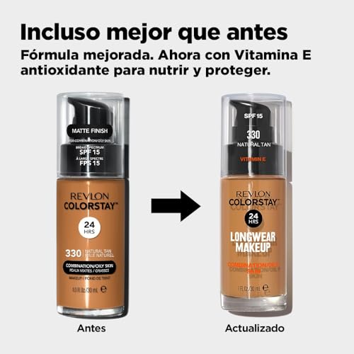 Fond De Teint Revlon ColorStay 24H N330 Natural Tan – Peaux Mixtes à Grasses, 30 ml - vue 10