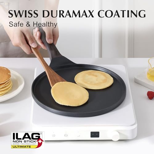 SENSARTE Crepe Pfanne 30cm, Schwarz Beschichtung Antihaftpfanne – Ansicht 2