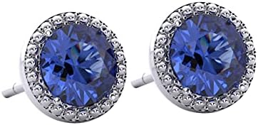 European Crystal Earrings For Women Studs, Sterling Silver Stud Earrings For Women, Birthstone Earrings Sterling Silver