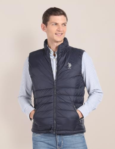 Image of U.s.polo association men's concealed hood sleeveless jacket
