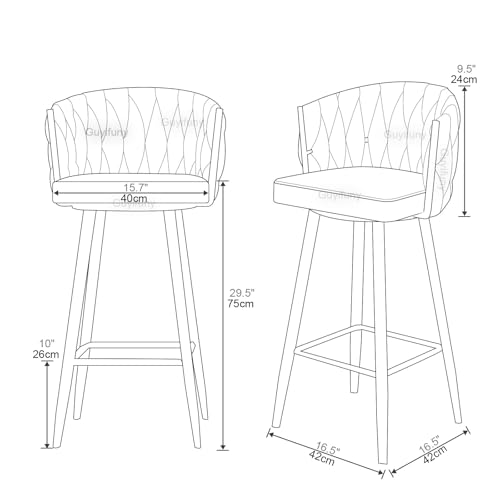 Tabourets de bar pivotants réglables de 64 à 75,1 cm de hauteur - 4