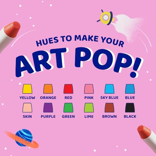 Image of Fevicryl Yudu Gel Crayons | 12 Colours with 1 Brush | Smooth & Mess-Free Creative Art | Twistable, Washable & Water Soluble for Kids & Adults | Ideal Gift for Kids