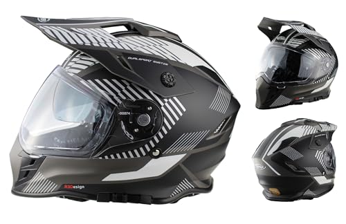Viper RXV288 Full Face Motocross Motorbike Helmets Dual Visor on/Off Road Adventure Motorcycle Dual Sport Enduro Adventure ATV Pit Bike CE Approved Helmet -...
