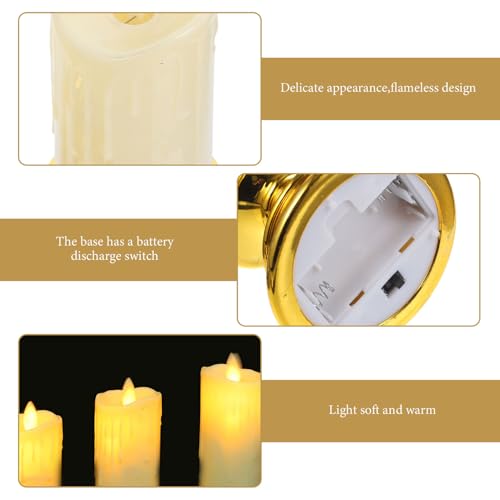 Velas sin Llama a Pilas Luces LED Decorativas Grandes Candelabros Vintage Ventana 5