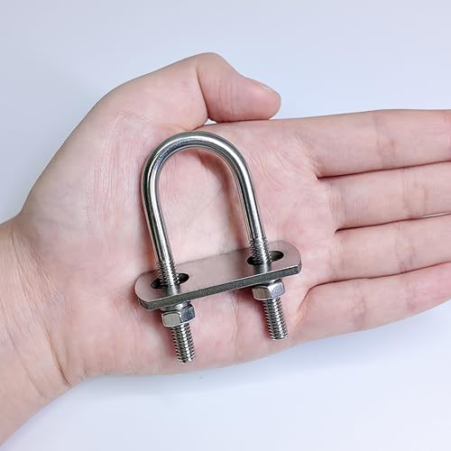 Image of 4 Sets M6 U-Bolts,u-Bolts 0.8 inch (20mm) Wide,U-Bolts with Nuts