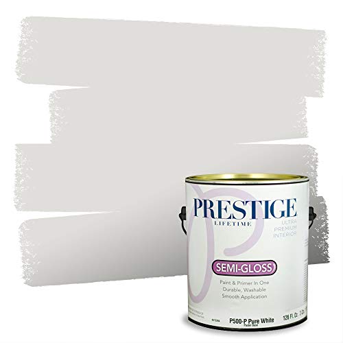 PRESTIGE P500-P-SW6000 Interior Paint and Primer in One, 1-Gallon, Semi-Gloss, Comparable Match of Sherwin Williams Snowfall, 1 Gallon, SW01-Snowfall