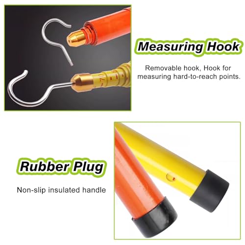 Adjustable Retractable Surveying Rod for Outdoor Use, 10m/32.8ft Measuring Pole, Durable Commercial Grade Ruler, 10 Pack for Precise Measurements and Reliable Performance