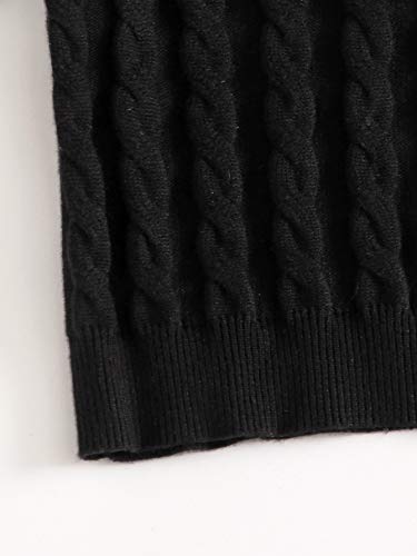 Image of Verdusa Women's Button Front Short Sleeve Cable Knit Crop Top Pullover Sweater