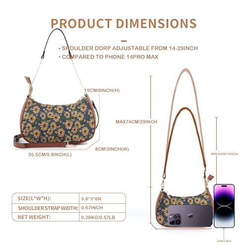 Natural Cork Zipper Saddle Bag for Women Vegetarian Shoulder Bags Vintage Crescent Purse Crossbody Hobo Handbag4