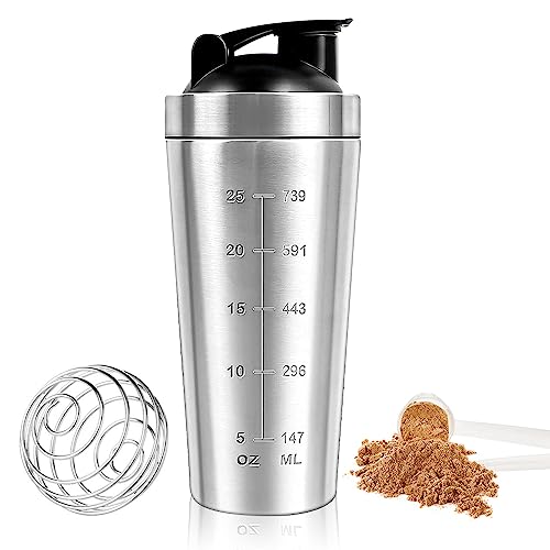 Gobesty Stainless Steel Protein Shaker Bottle 750ml
