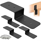 HpLive 4 Stück Schwerlast Z-förmiger Stahlwinkel mit Rostschutzbeschichtung, Pfosten-Balken-Verbinder für Pergola, Möbel und Gartenkonstruktionen(Schwarz)