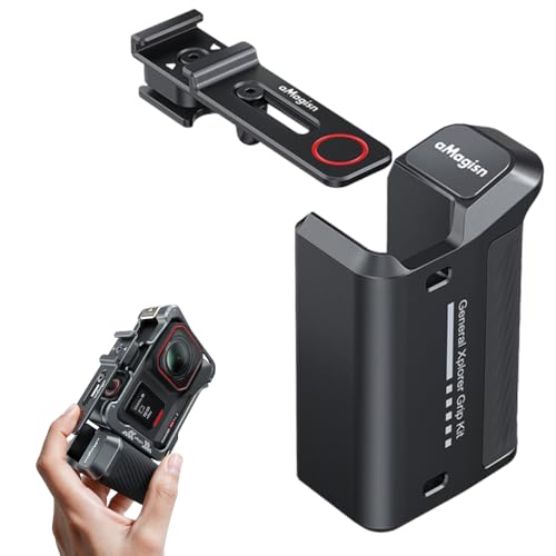 Insta360 GO Ultra/Ace Pro2/Ace Pro/GoPro Hero 13 12 11 10 9/DJI Action 5 Pro/4 3 対応 アルミニウム合金 カメラグリップホルダー キット(カメラグリップ/ケージ/アダプター)カ