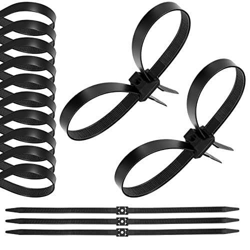 30 Pieces Zip Tie Cuffs Flex Cuffs for Law Enforcement Nylon Double Zip Handcuffs Dual Clamp Cable Ties Heavy Duty Hand Cuffs, Strength:250 LBS, Length:19.7 Inch