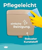 Calmwaters® Spülkasten Beige mit Spül-Stopp-Funktion, 6-9 Liter Spülmenge, Aufputzspülkasten WC schmal, flacher Spülkasten Elements, Aufputz-Montage, Start-Stopp-Taste, Beige-Bahamabeige, 29HB2716 – Ansicht 7