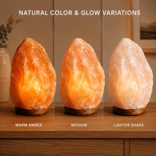 WBM Salt Lamp - USB Himalayan Salt Lamp with Touch Dimmer Control, Natural Pink Crystal, 5-7 lbs, Wooden Base, LED Bulb, Room Decor, Home Decor, Relaxation, Ambiance, Gift - photo 5