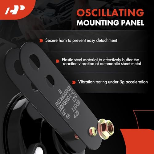 A-Premium Disc Horn High Universal Electric Horn - 12V 110 dB - Compatible with Passenger Car, Commercial/Off-Road Vehicle, ATVs, Scooter, Dirt/Pocket Bikes, Motorcycles & More, 76 mm by A-Premium - Image 5