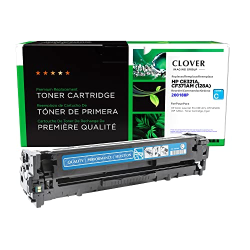 Clover Remanufactured Toner Cartridge Replacement for HP CE321A (HP 128A) | Cyan