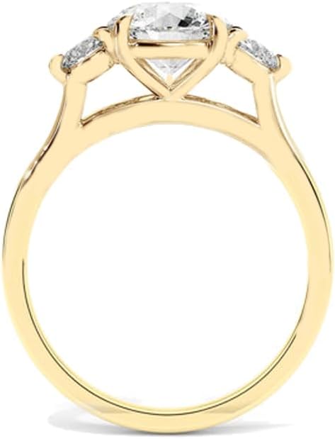 1 1.5 2 2.5 3 Carat Teardrop Moissanite Engagement Ring 925 Sterling Silver 10k 14k 18k Solid Gold Pear Cut 3 Stone Moissanite Wedding Ring Bridal Ring Promise Ring for Women Her Wife Free Engraved