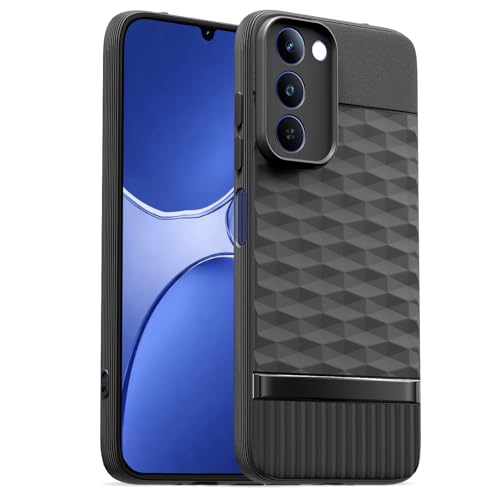 Image of Pikkme Back Cover for Realme P4 Lite 5G Camera Protection 3D Hexa Cube Design Silicone Protective Bumper Case (Black)