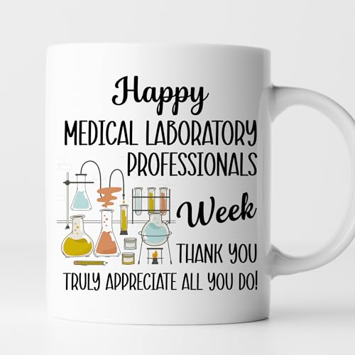 TODOLIA -11Oz- Happy Medical Laboratory Professionals Week 2024 Coffee Mug, Med Lab Tech Gift, Med Lab Scientist Gift, Medical Laboratory Professionals Gift, Ceramic Mug For Family, Friends, Coworkers