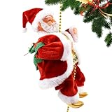 Genérico Musical Climbing Santa Claus Decoration, Plush Material, 32cm...