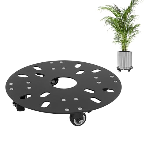 MJHHAPY 12‘’ Heavy Duty Plant Caddy with Wheels,3.0mm Thick Carbon
