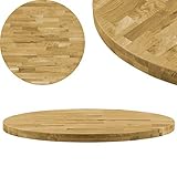  Festnight Tablero de Mesa Redondo Madera Maciza de Roble Ideal para Mesas de Comedor, Mesas de Centro 44 mm 900 mm