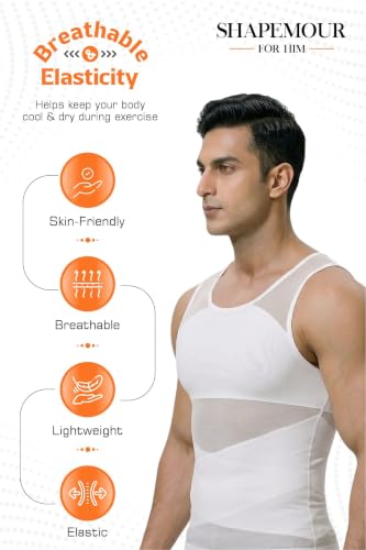 Image of SHAPEMOUR Men's Compression Slimming Body Shaper Vest | Posture Support Tee