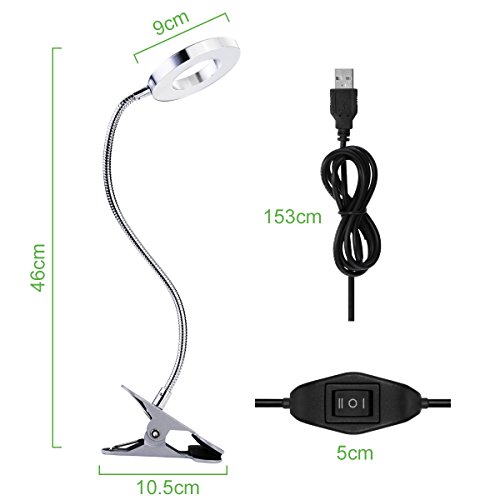 Faretto con aggancio a clip, utile per leggere a