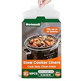 Slow Cooker Liners, Hotensil 14'x 22' 10 Count Cooking Bags Large Size Disposable Pot Liners, Fit 6QT to 10QT for Slow Cooker Cooking Trays,...
