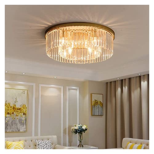 Suspension en cristal doré rétro D40cm plafonnier LED E14