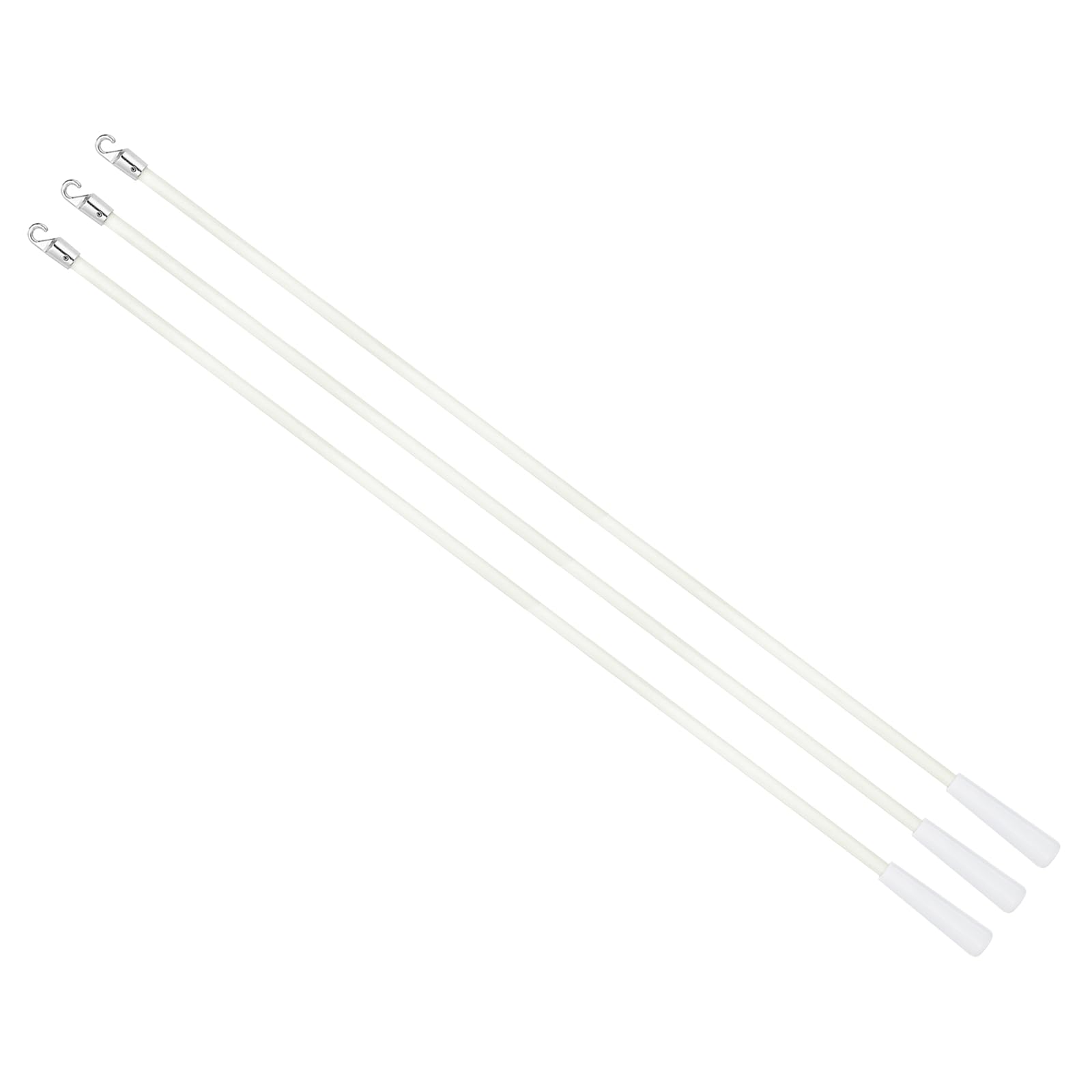 sourcing map 3Pcs 26" Blinds Wand Replacement, PVC Blinds Tilt Wand with Hook and Grip, Vertical Blinds Rod Stick for Window Curtain Opener Accessory, White