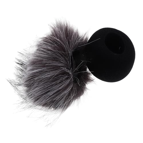 Mobestech Lot de 2 Bonnets Anti-vent pour Microphone en Mousse et Fourrure Grise Blanche, Protections Microphone Fiables Compatibles Zoom H1, Pare-brise Réduit Bruit et Vent pour Studio