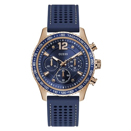 GUESS Reloj Analógico para Hombre de Cuarzo con Correa en Silicone W0971G3