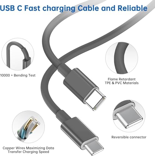 Image of Fast iPad Charger,iPad Charger Fast Charging 2Pack Wall Chargers Plug Adapter and Type C USB C to C Cable Cord 6ft Type C to C for iPad Pro 12.9,Pro 11 inch,iPad Air 5th /4th,Mini 6,i-Pad 10(Black)