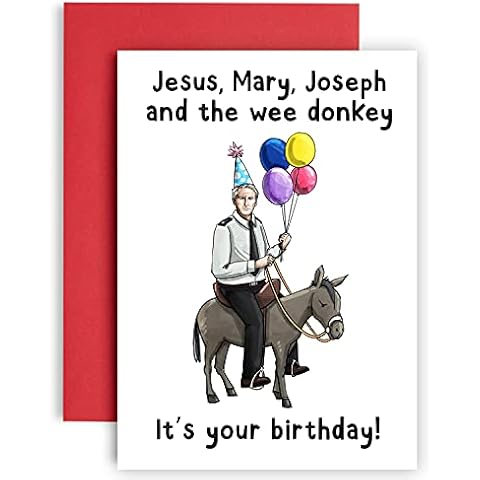 Mary, Joseph and the Wee Donkey - Line of Duty Gifts Birthday cards for her - friendship gifts for women birthday card - birthday cards for him - sister birthday card - Birthday Cards for Men Cover