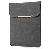 HYZUO 13,3-14 Pouces Housse Ordinateur Portable Compatible avec MacBook Pro 14 2021 2022 M1 Pro/M1 Max A2442, MacBook Air 13 2012-2017, 13,5' Surface Laptop 4/3, Sac en Faux Cuir suédé,Gris sidéral