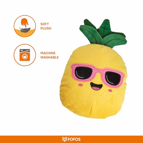 Image of BarkButler x FOFOS Summer Tough Dog Toy Pineapple - Plush & Squeaky Toys for Dogs, Dog Toys for Large Dogs (5-30kgs) - Yellow