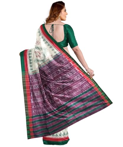 Image of Nuapatna Cotton Saree of Odisha Ikkat Orissa Traditional Handloom Sari | Bomkai | Pata | Nuapatana | sambalpuri saree | khandua patta sare | without Blouse S8