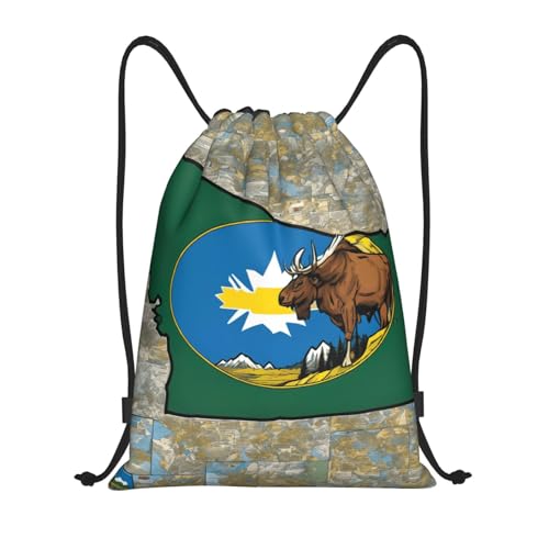Abstract Montana Flag Map03 print Drawstring Bag Sack Gym Bag Ditty Bag for Gym Traveling, Hiking, Yoga, Shopping for Adult