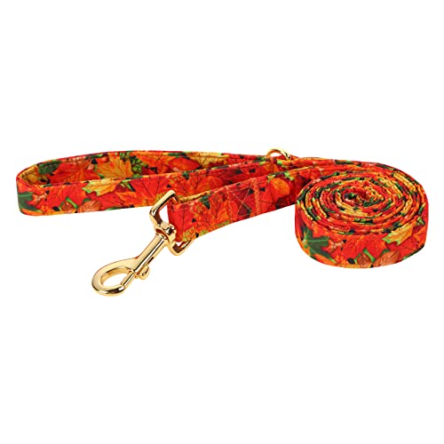 DOGWONG Fall Dog Leash, Maple Leaf Dog Leash Soft Durable Cotton Dog Leash for Small Medium Large Dog