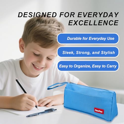 Image of Pencil Case with Zipper, Pencil Pouch for Students, Large Capacity Oxford Pen Bag for Girls, Portable Pouch for School & Office