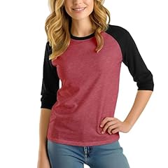Heather Pink & Black Womens Raglan