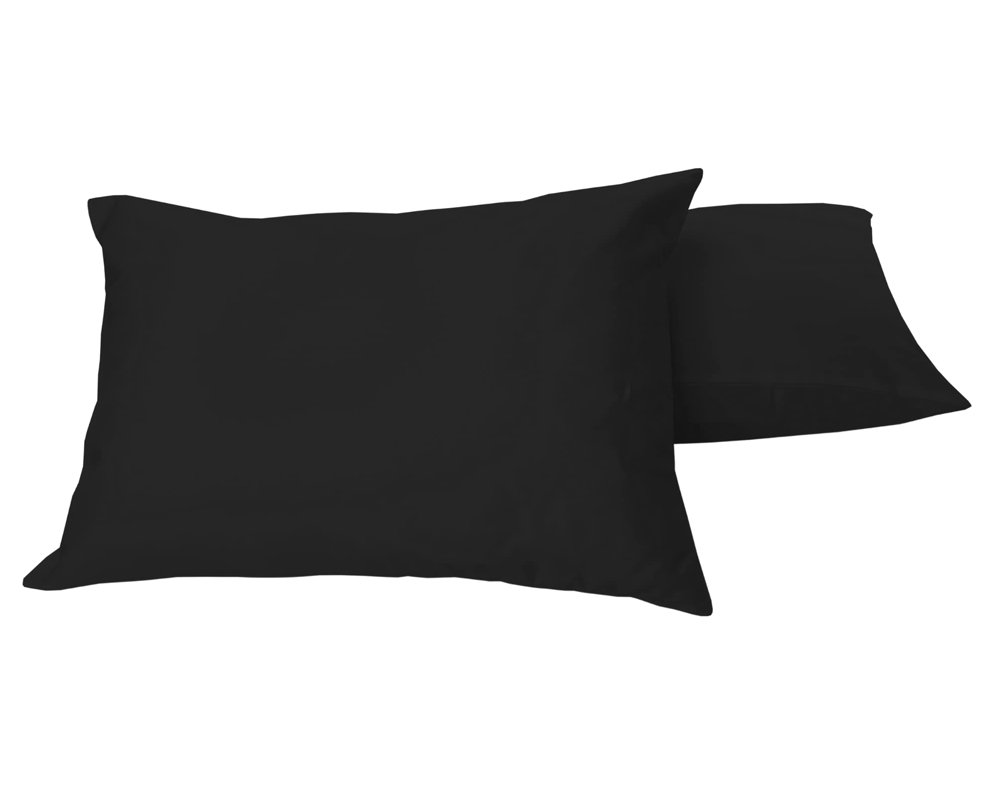 Crescent Textile Black Luxury 200 Thread Count Egyptian Cotton Bedding Soft Pair Of Pillowcases (, Pillowcases: 50X75cm)