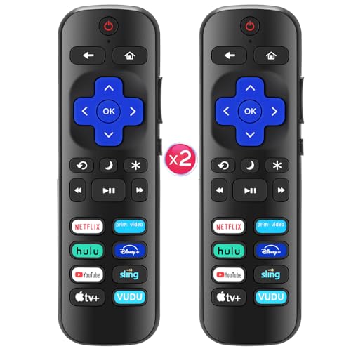 Opiniones y reviews de tv polaroid Top 10. 50 AZMKIMI Control Remoto Compatible con Roku TV Hisense TCL JVC Atvio Sharp Sanyo Polaroid Smart TV (8AP-2PCS)