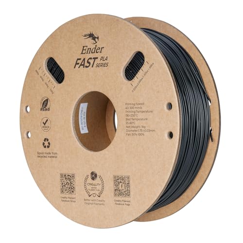 Image of Creality Rapid PLA Filament 1.75mm, Smooth High-Speed Printing up to 300mm /s, No-Tangling, Precise + /- 0.02mm Accuracy, Fits Most 3D Printers(Black)
