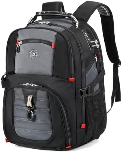 SHRRADOO Extra Large 50L Travel Laptop Backpack with USB Charging Port Fit 17 Inch Laptops for Men Women