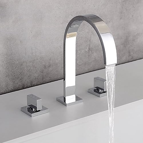 Robinet cascade 3 trous noir pour lavabo et vasque de salle de bain