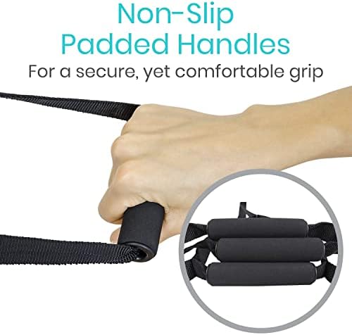 Vive Bed Ladder Assist - Pull Up Assist Device with Handle Strap - Rope Ladder Caddie Helper - Sitting, Sit Up Hoist for Elderly, Senior, Injury Recovery Patient, Pregnant, Handicap - Padded Hand Grip